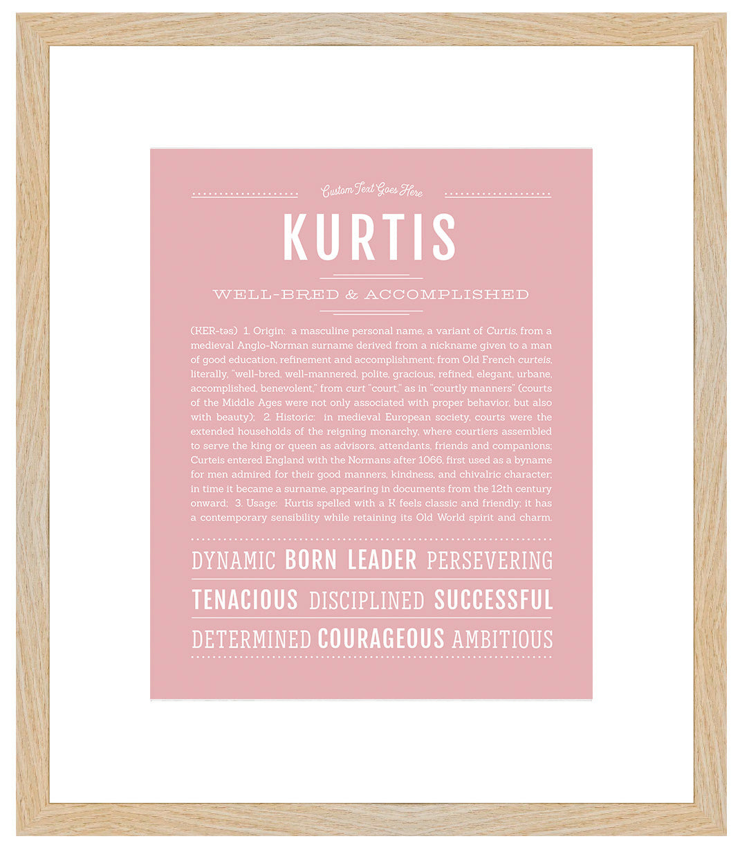 Frame Options | Dusty Rose | Maple Frame, Matted
