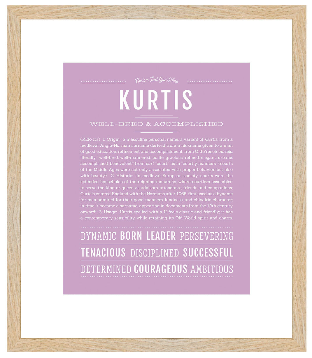Frame Options | Lilac | Maple Frame, Matted