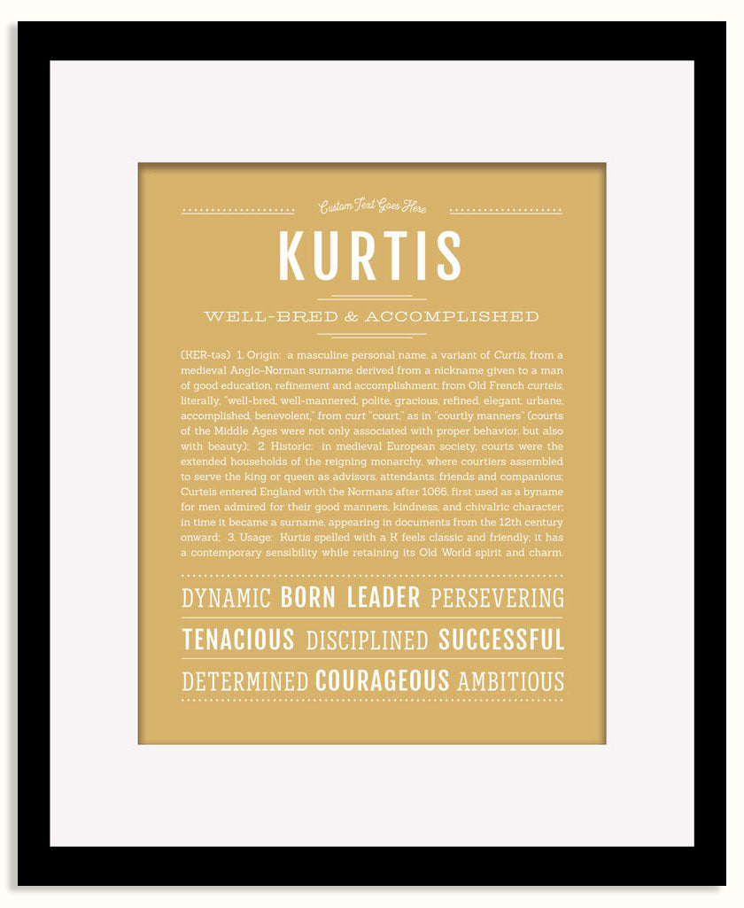 Frame Options | Matte Gold | Black Frame, Matted