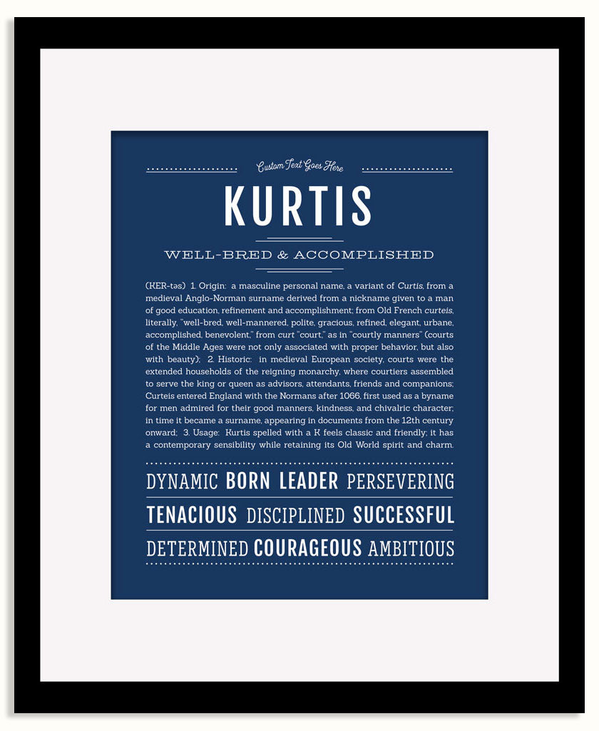 Frame Options | Midnight Blue | Black Frame, Matted