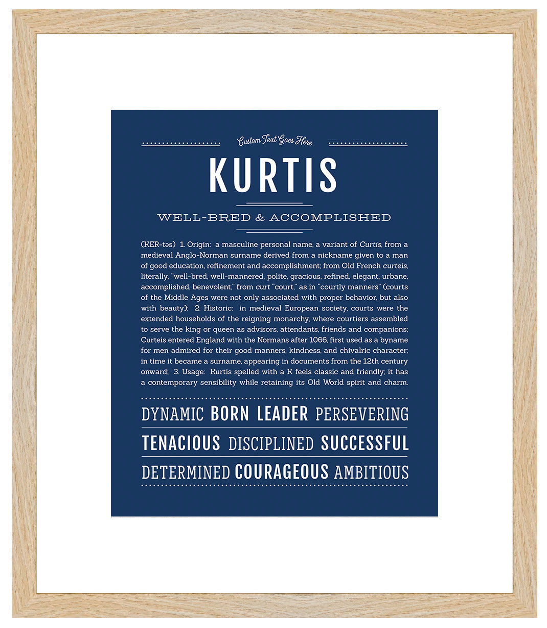 Frame Options | Midnight Blue | Maple Frame, Matted