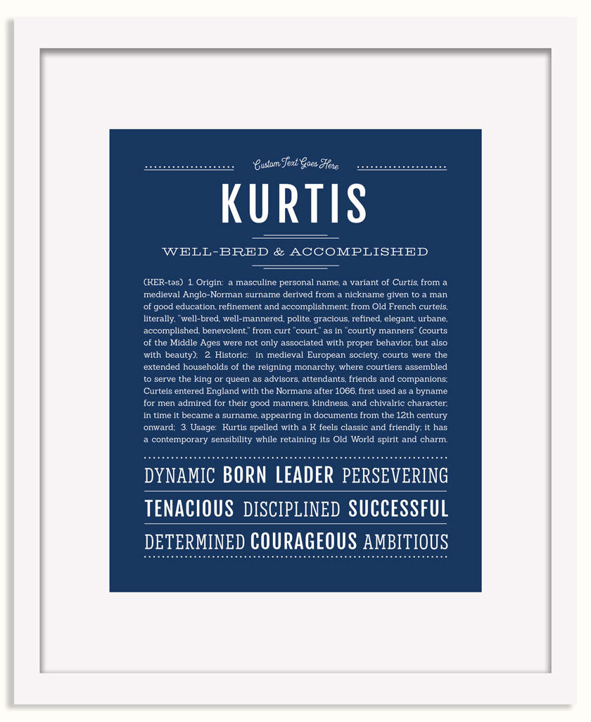 Frame Options | Midnight Blue | White Frame, Matted