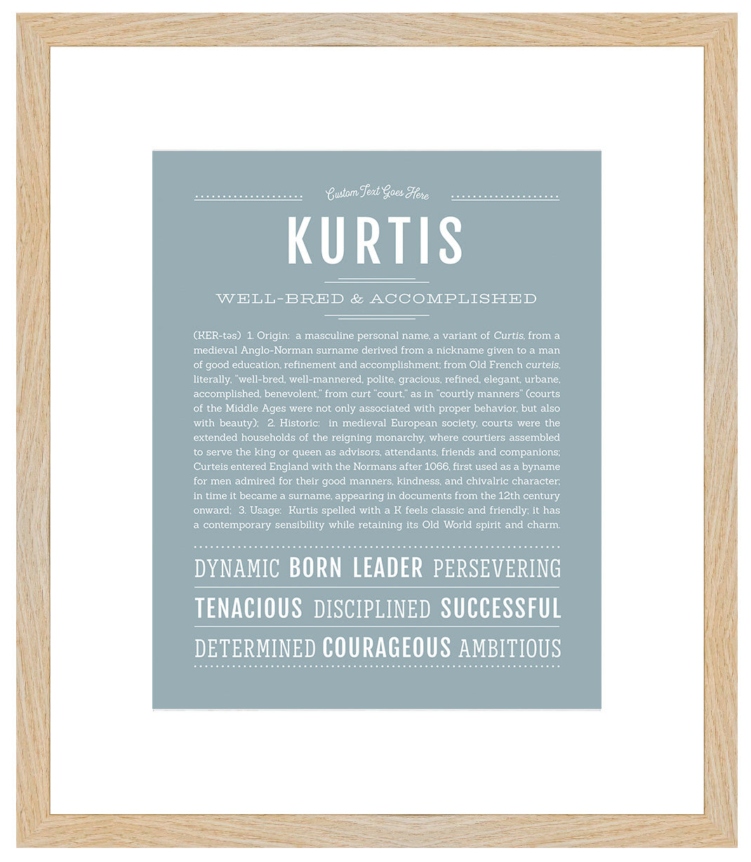 Frame Options | Powder Blue | Maple Frame, Matted