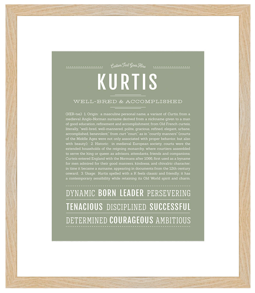 Frame Options | Sage | Maple Frame, Matted