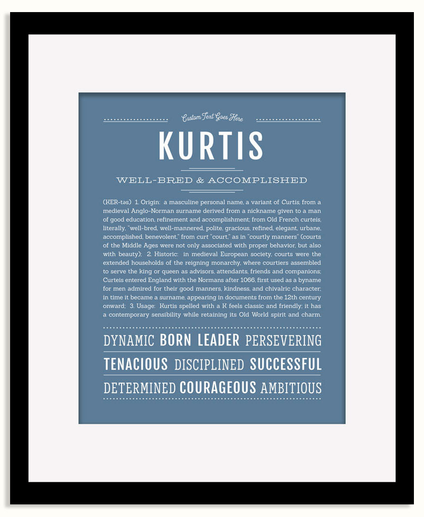 Frame Options | Steele Blue | Black Frame, Matted