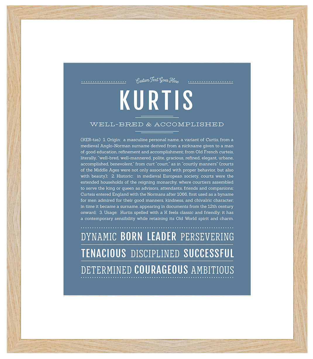 Frame Options | Steele Blue | Maple Frame, Matted