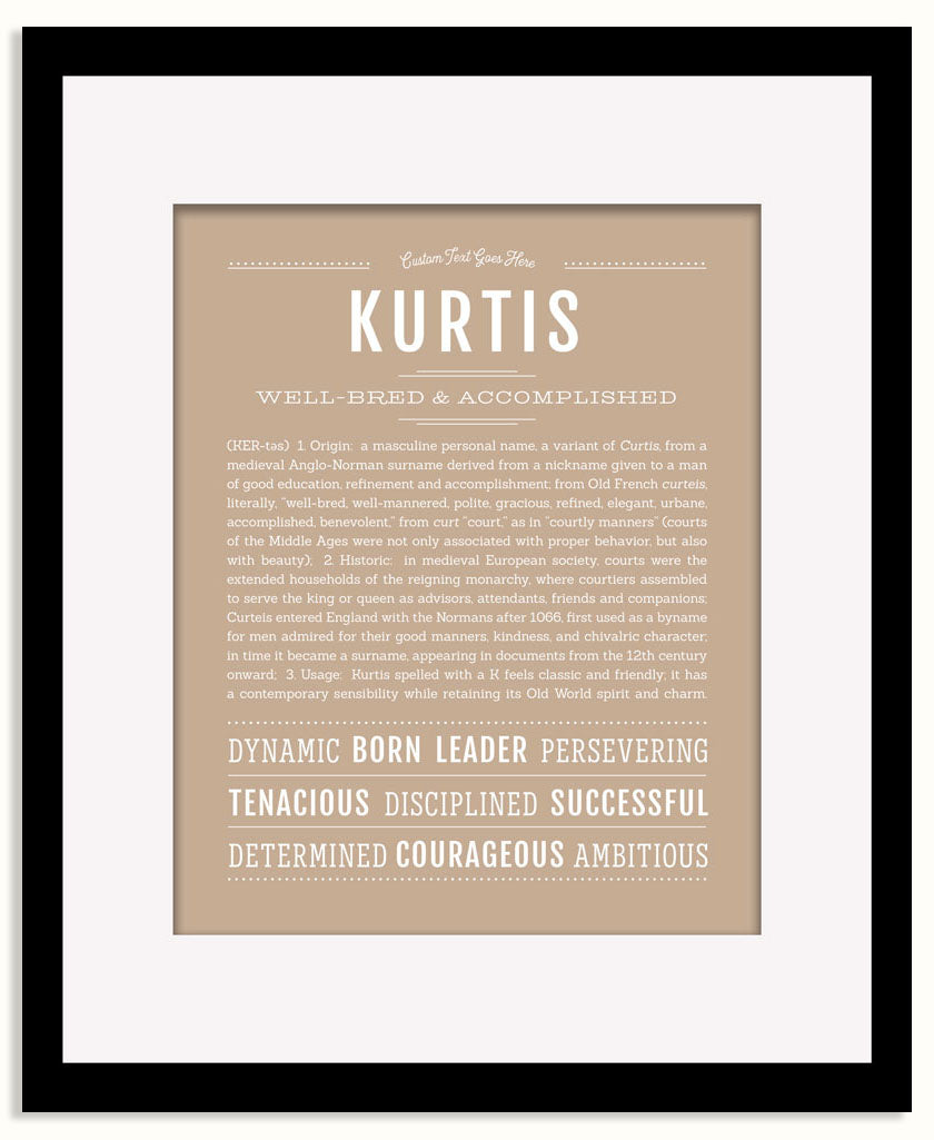 Frame Options | Tan | Black Frame, Matted