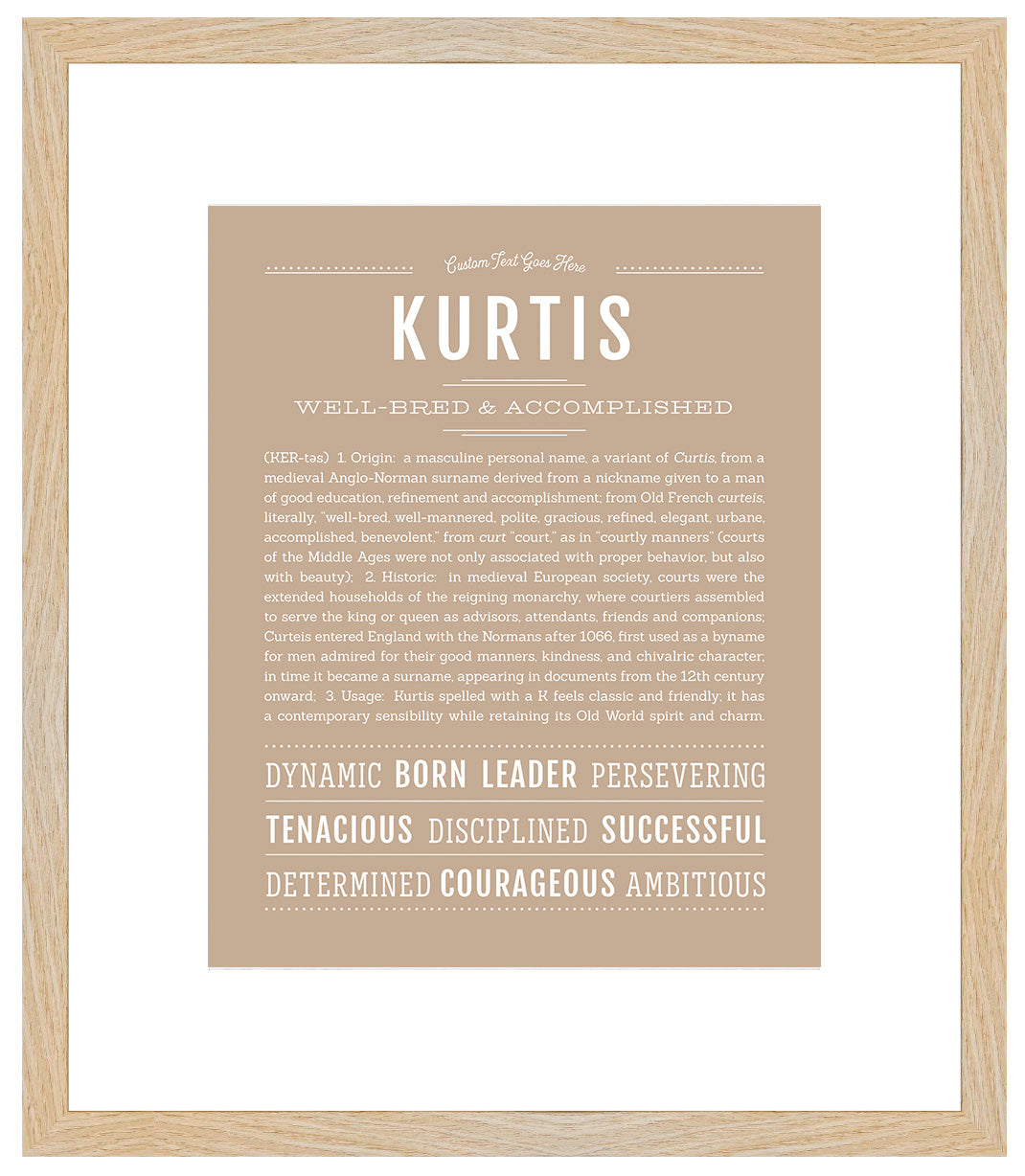 Frame Options | Tan | Maple Frame, Matted