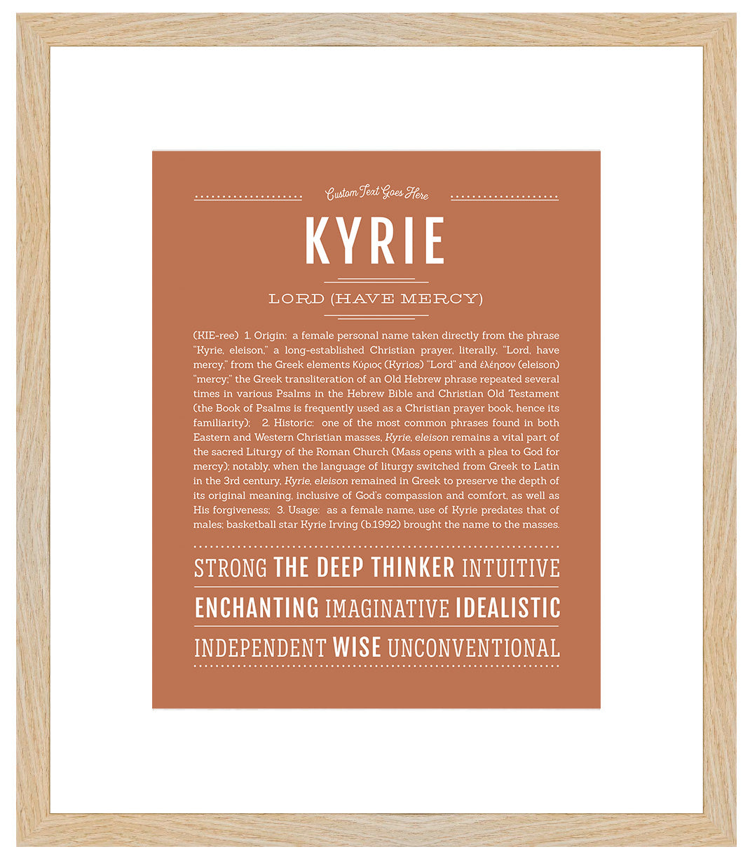 Kyrie (female) | Name Art Print