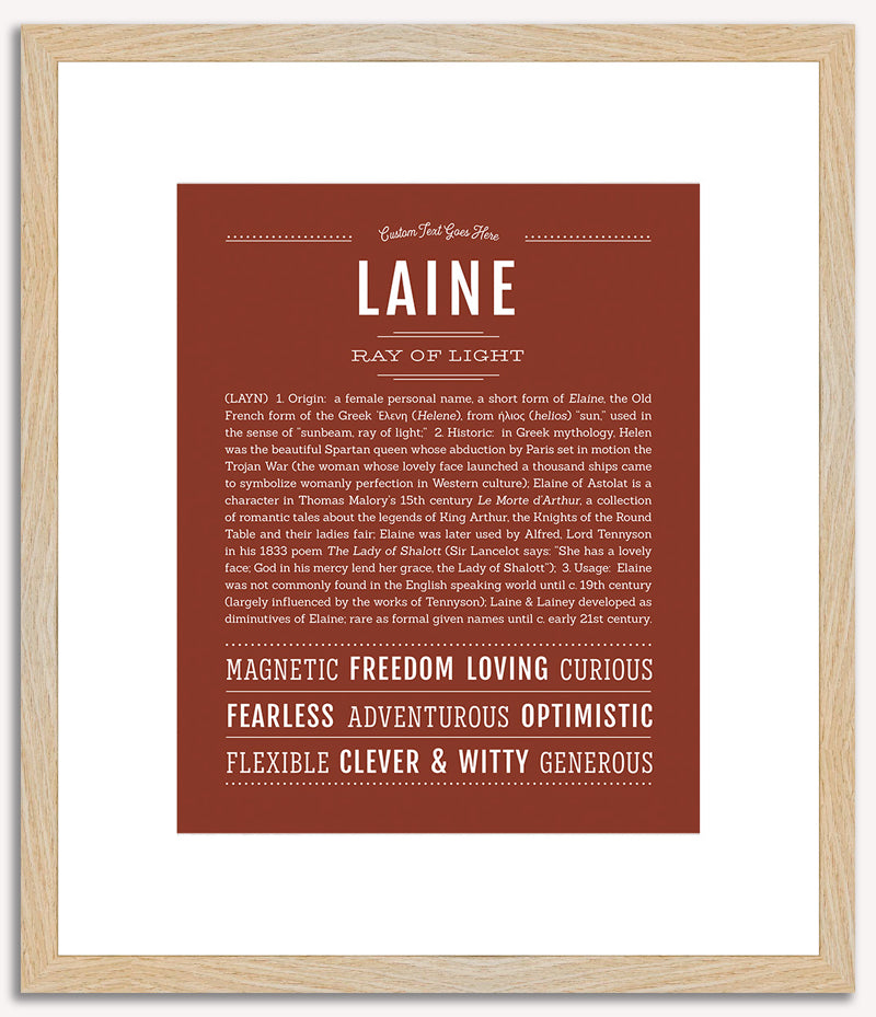 Laine (female) | Name Art Print