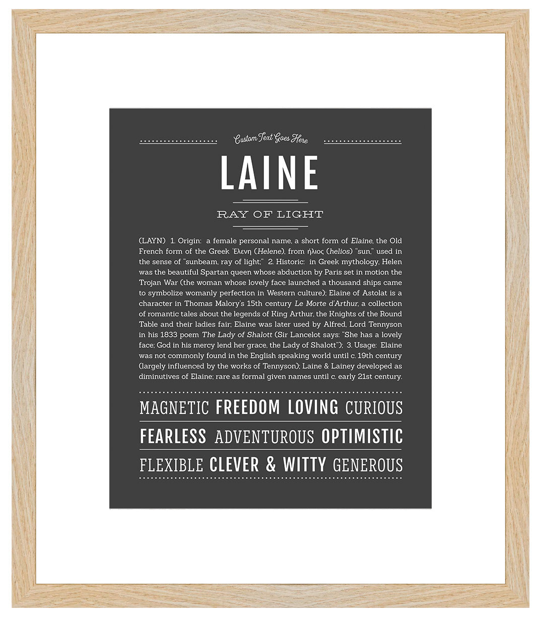 Laine (female) | Name Art Print