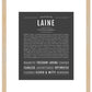 Laine (female) | Name Art Print