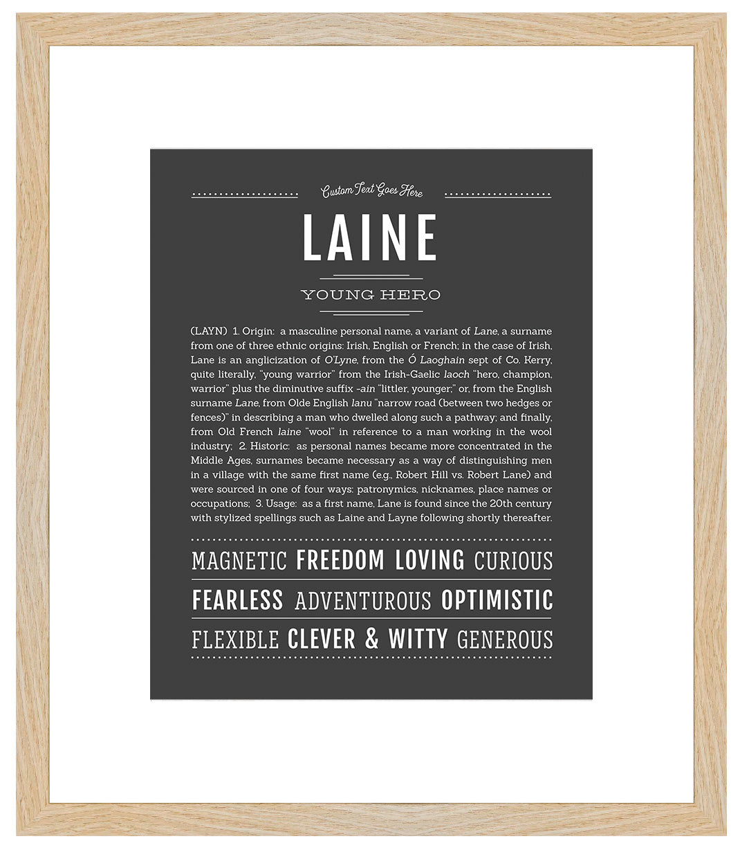 Laine (female) | Name Art Print