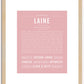 Laine (female) | Name Art Print