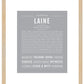 Laine (female) | Name Art Print