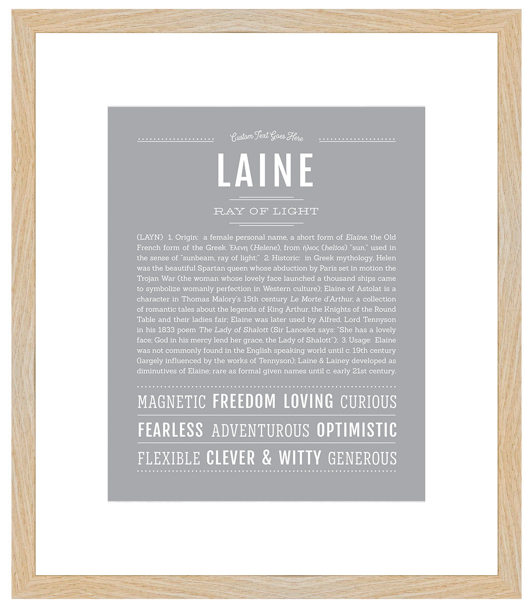 Laine (female) | Name Art Print