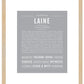 Laine (female) | Name Art Print