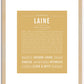 Laine (female) | Name Art Print