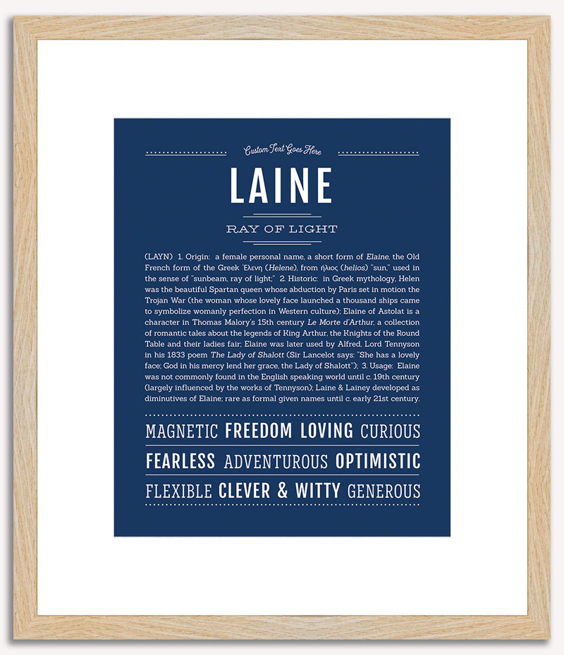 Laine (female) | Name Art Print