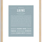 Laine (female) | Name Art Print