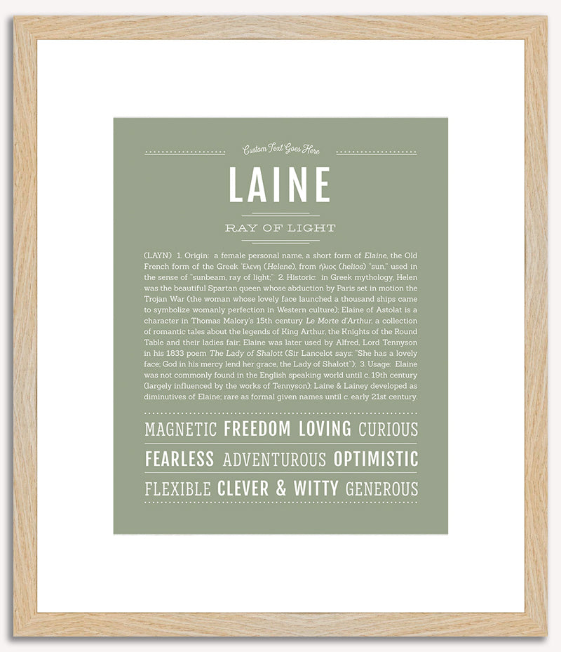 Laine (female) | Name Art Print