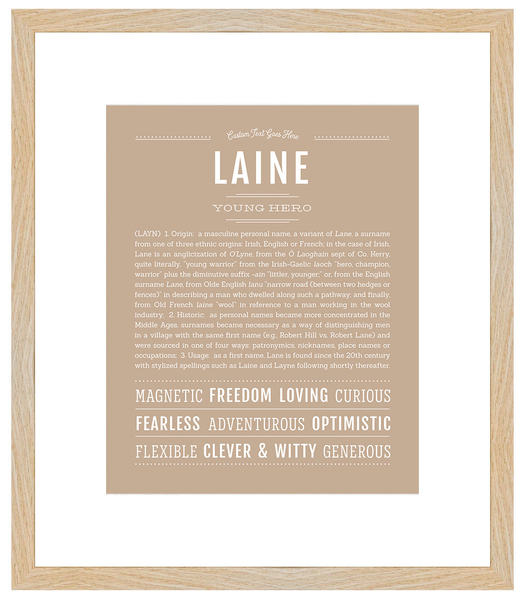 Laine (female) | Name Art Print