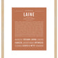 Laine (female) | Name Art Print