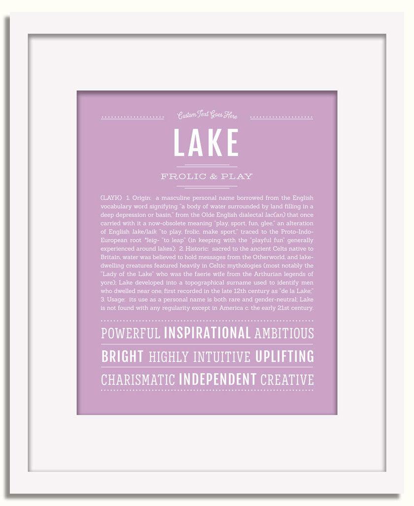 Frame Options | Lilac | White Frame, Matted