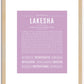 Lakesha | Name Art Print