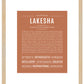 Lakesha | Name Art Print