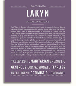 Lakyn | Name Art Print – Name Stories
