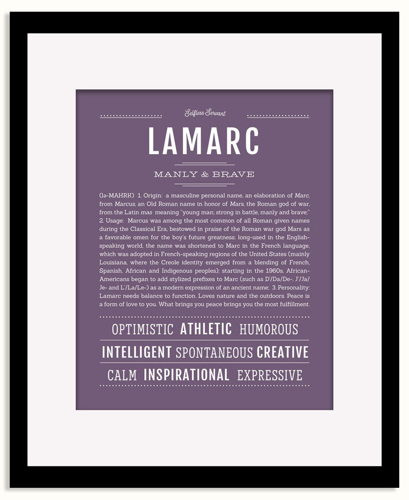 Frame Options | Deep Purple | Black Frame, Matted