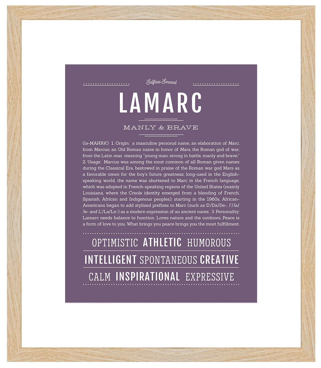 Frame Options | Deep Purple | Maple Frame, Matted