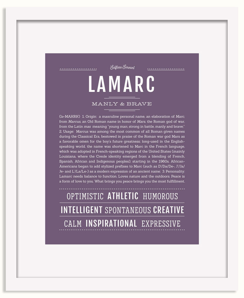 Frame Options | Deep Purple | White Frame, Matted