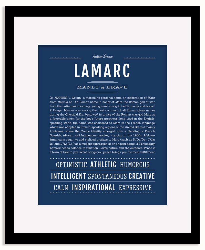 Frame Options | Midnight Blue | Black Frame, Matted