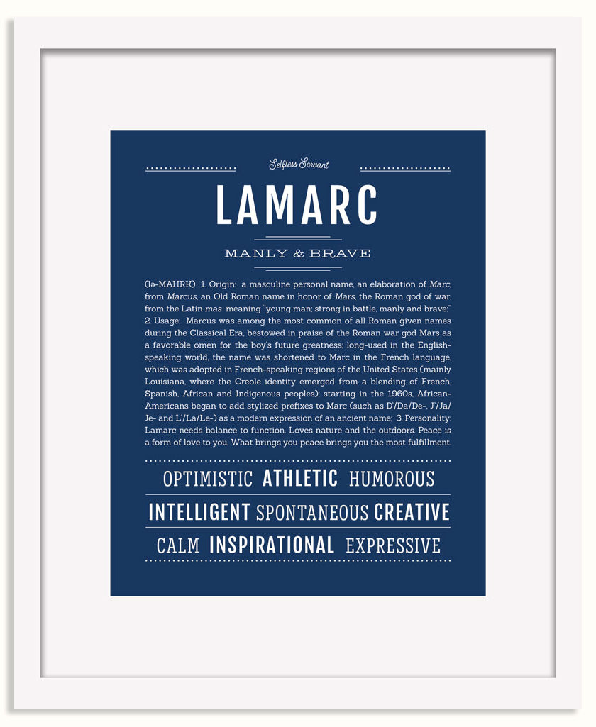 Frame Options | Midnight Blue | White Frame, Matted