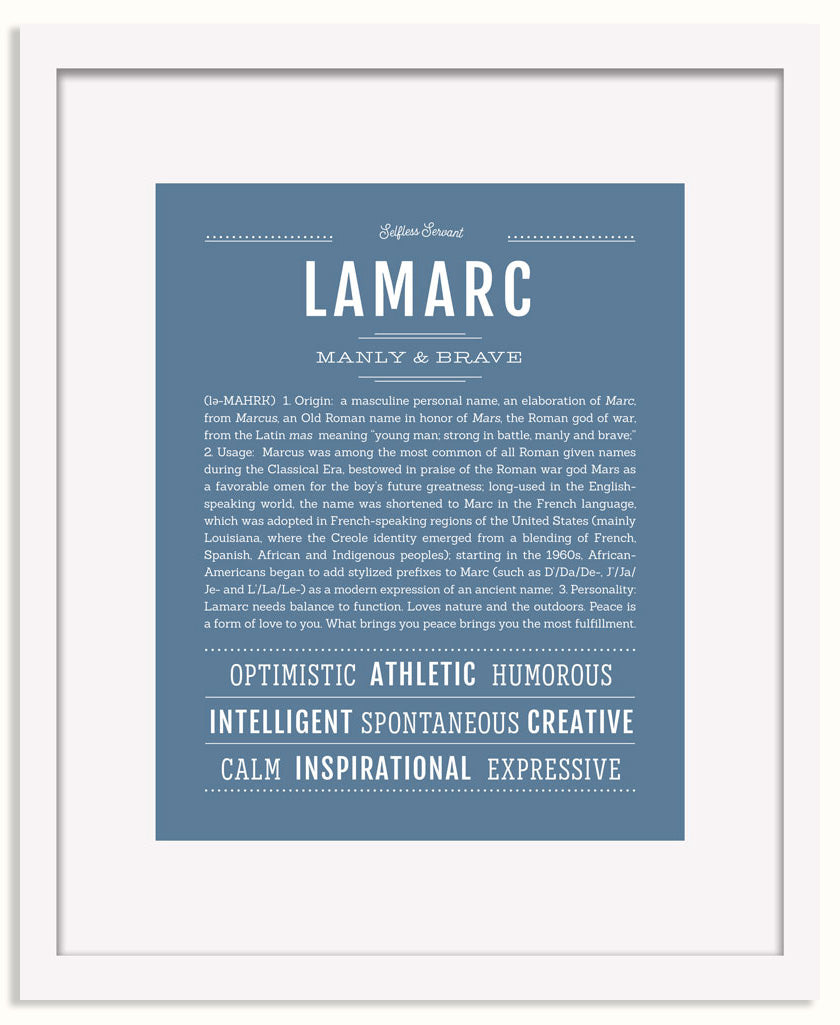 Frame Options | Steele Blue | White Frame, Matted
