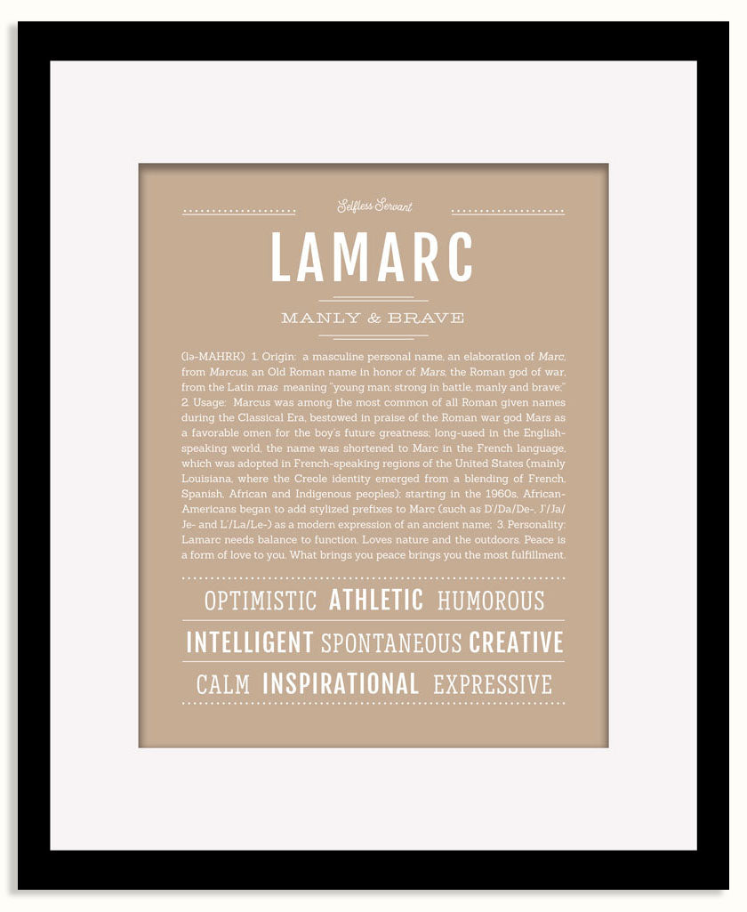 Frame Options | Tan | Black Frame, Matted