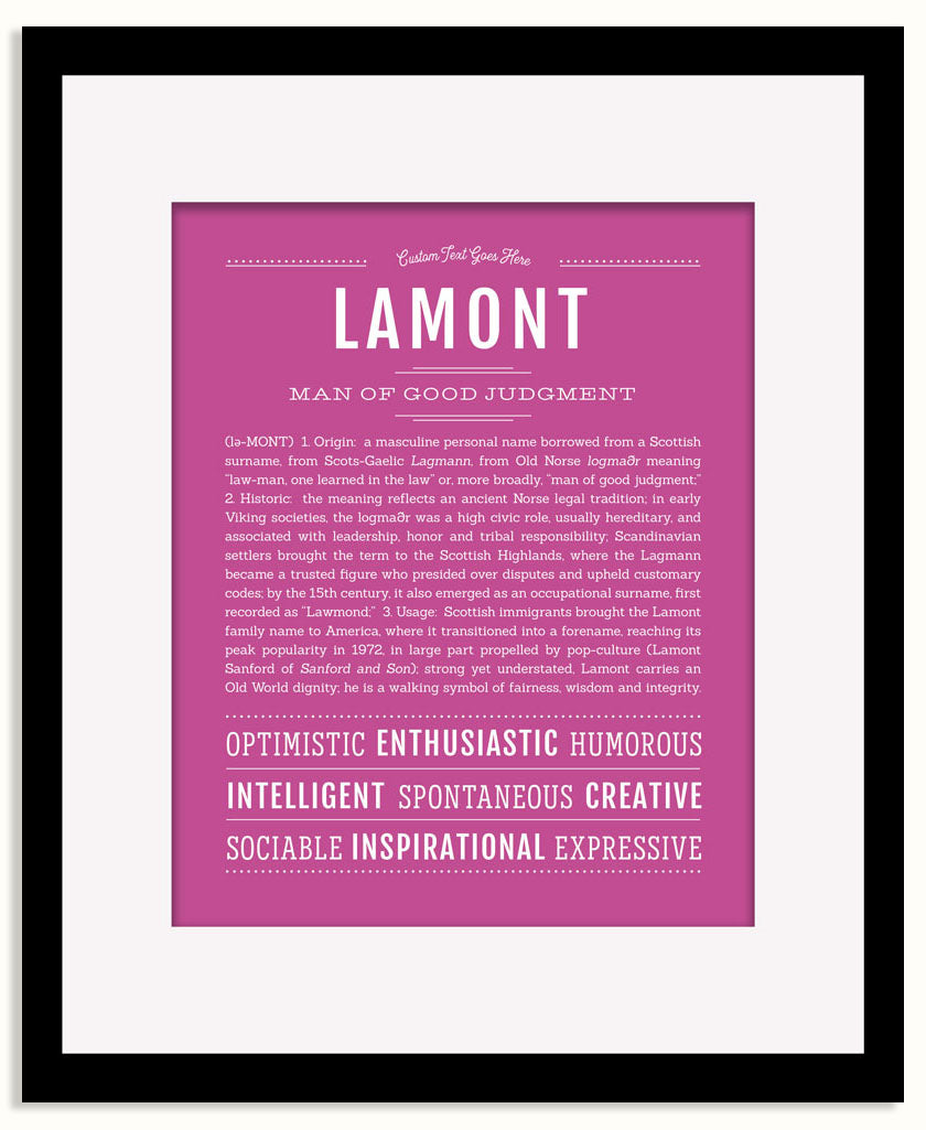 Frame Options | Dark Pink | Black Frame, Matted