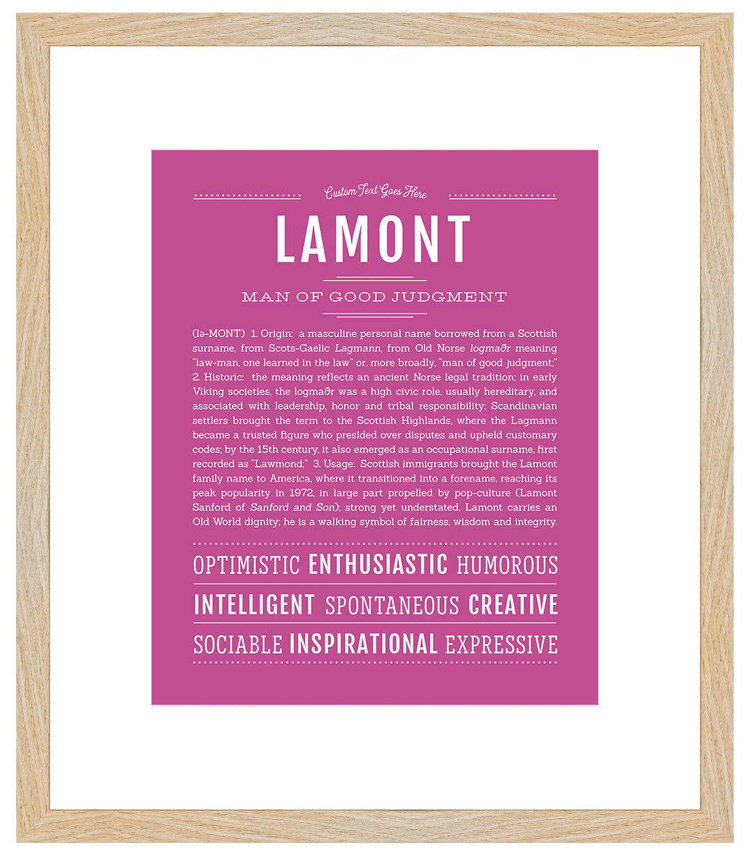 Frame Options | Dark Pink | Maple Frame, Matted