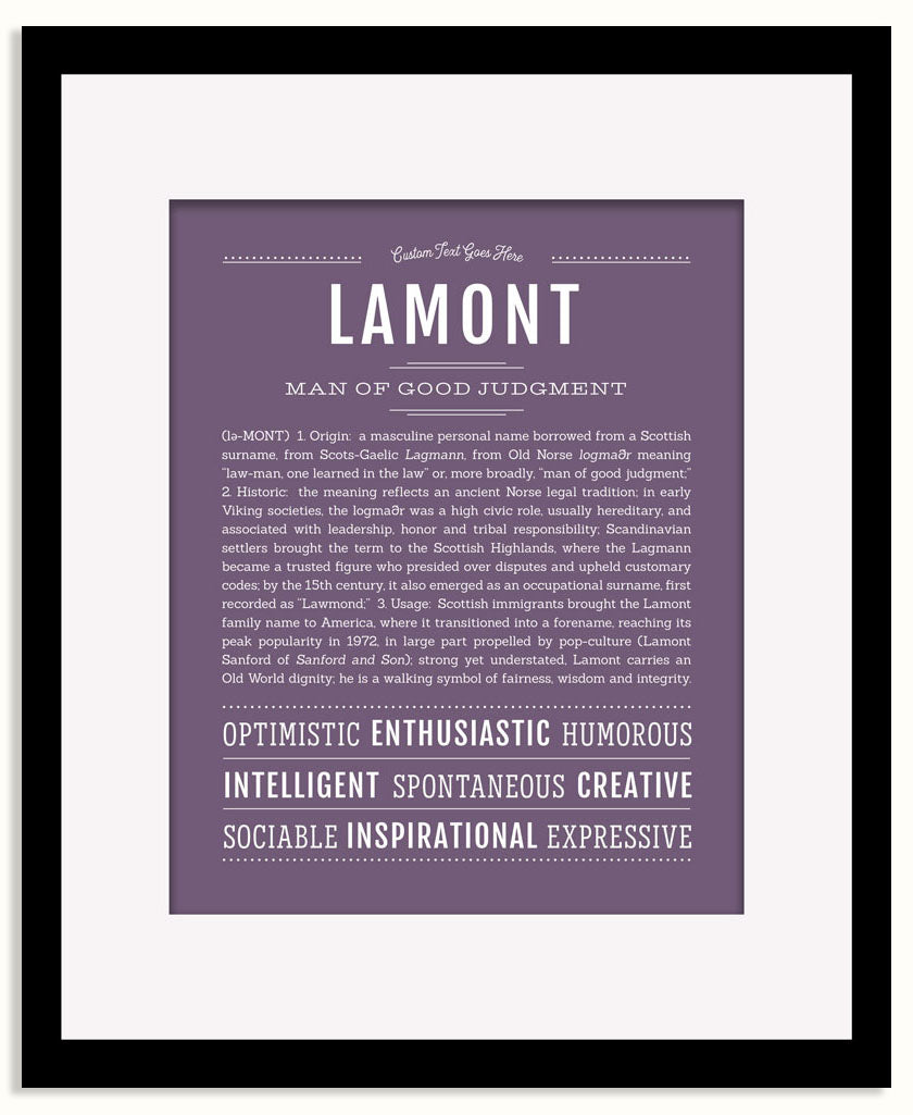 Frame Options | Deep Purple | Black Frame, Matted
