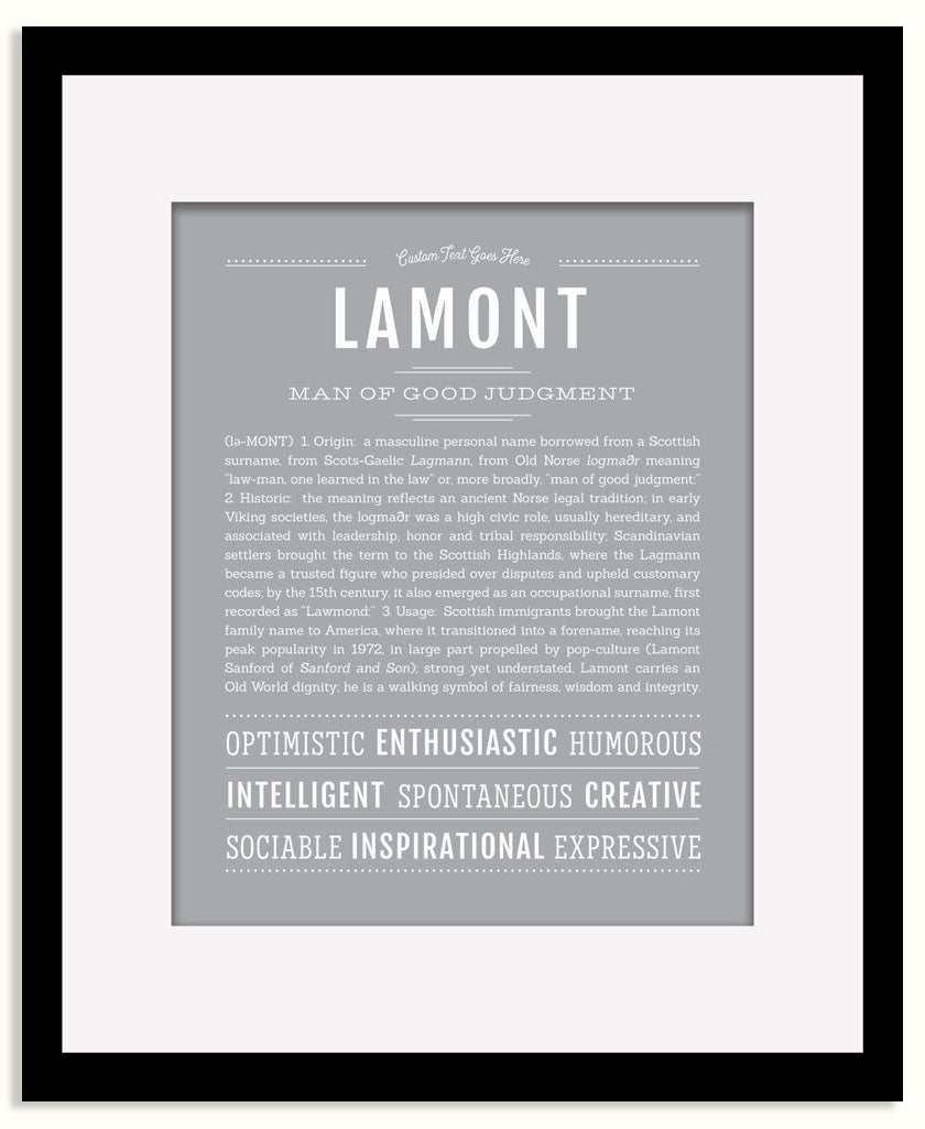 Frame Options | Light Gray | Black Frame, Matted