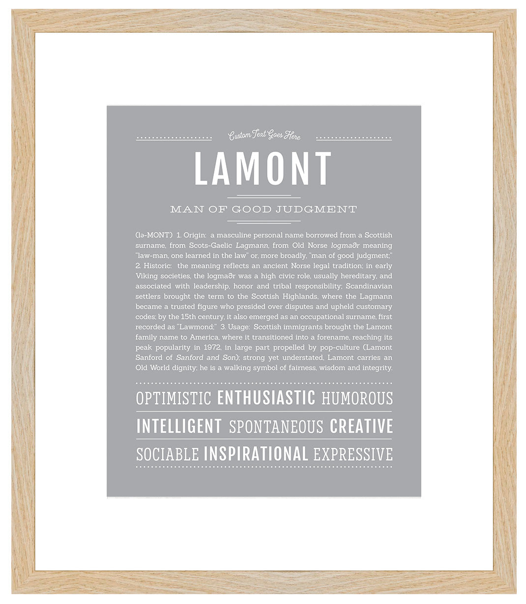 Frame Options | Light Gray | Maple Frame, Matted