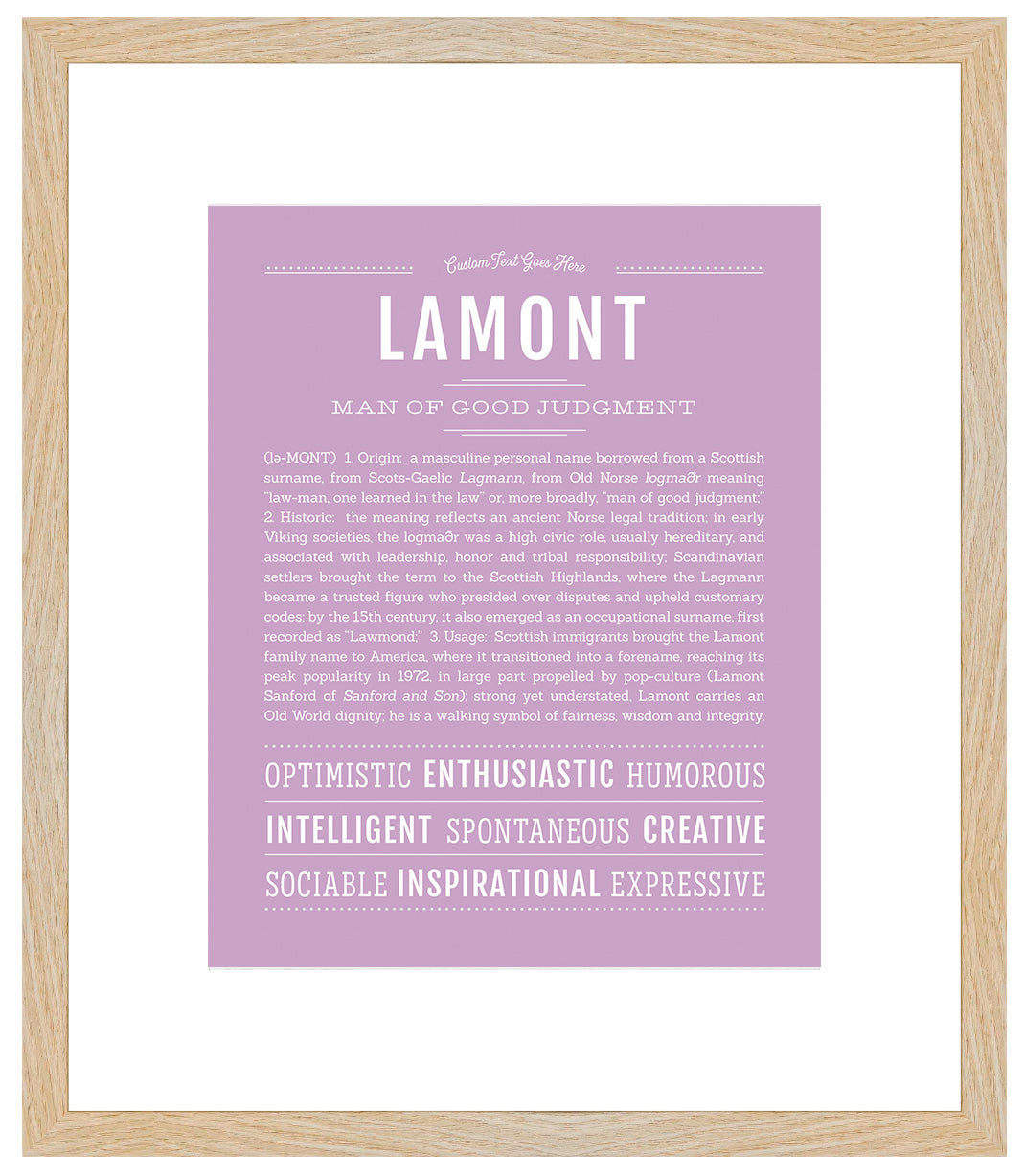 Frame Options | Lilac | Maple Frame, Matted