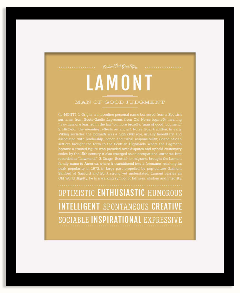 Frame Options | Matte Gold | Black Frame, Matted