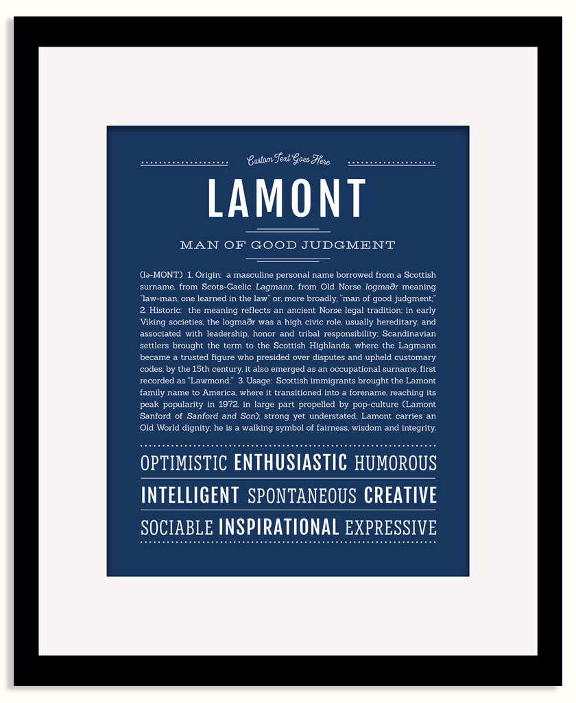 Frame Options | Midnight Blue | Black Frame, Matted