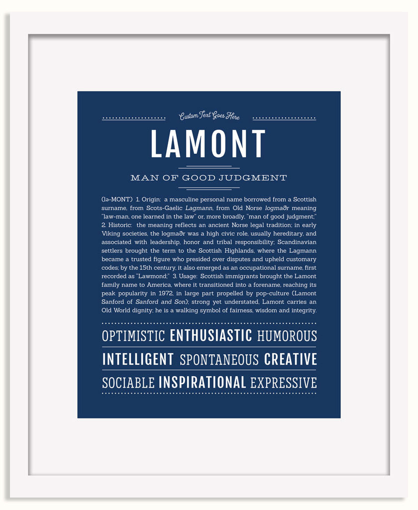 Frame Options | Midnight Blue | White Frame, Matted