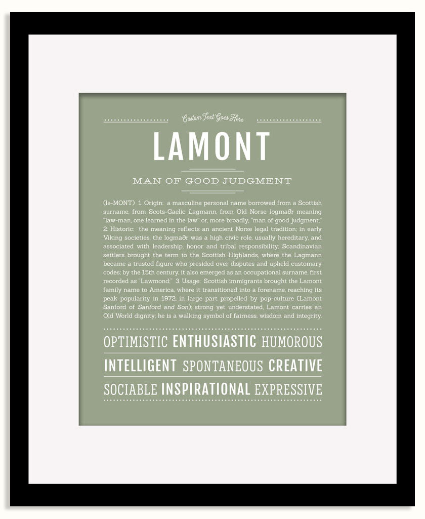 Frame Options | Sage | Black Frame, Matted