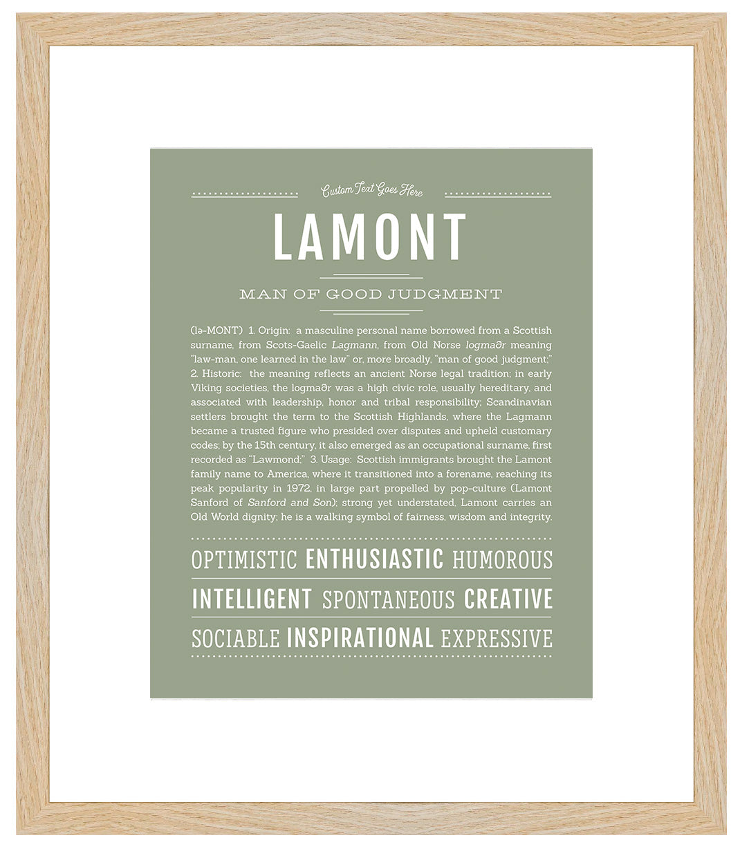 Frame Options | Sage | Maple Frame, Matted
