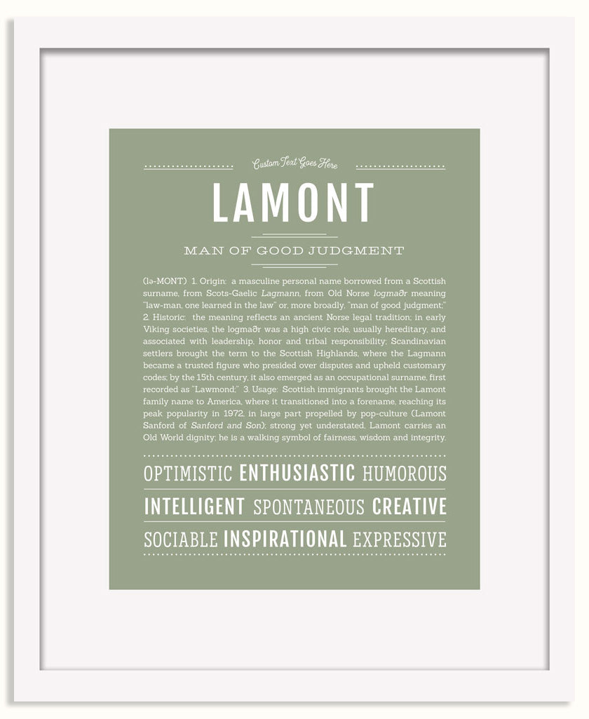 Frame Options | Sage | White Frame, Matted